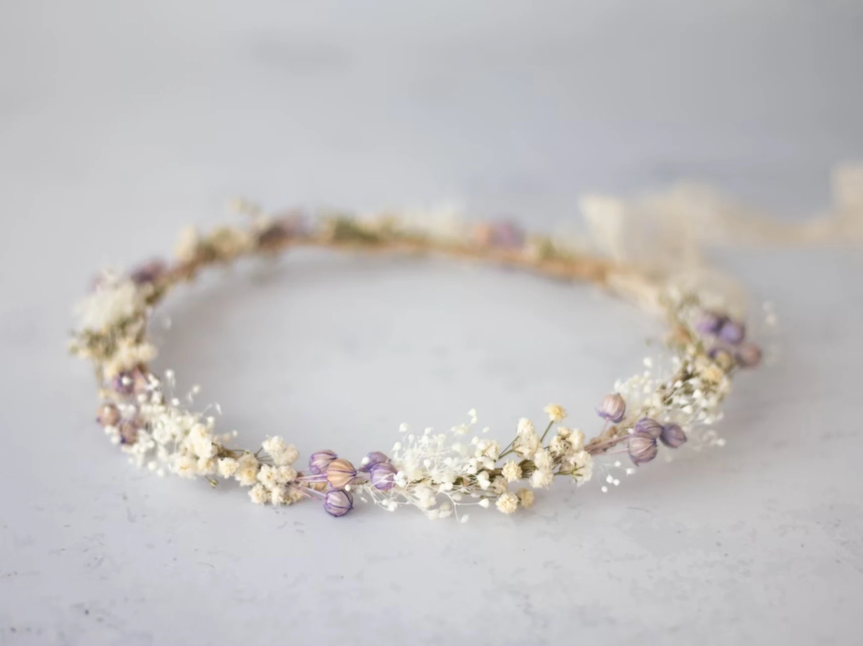 Wedding Dried Flower Crown Purple Floral Crown Babys Breath Headband Dainty Ivory Llavender Floral Headband Bride Girl Supplies
Wedding Dried Flower Crown Purple Floral Crown Babys Breath Headband Dainty Ivory Llavender Floral Headband Bride Girl Supplies