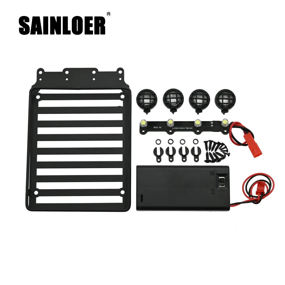 SAINLOER Metal Roof Rack Luggage Tray & LED Light For Xiaomi Suzuki Jimny 1/16 RC Crawler Car Upgrade Parts
SAINLOER Metal Roof Rack Luggage Tray & LED Light For Xiaomi Suzuki Jimny 1/16 RC Crawler Car Upgrade Parts