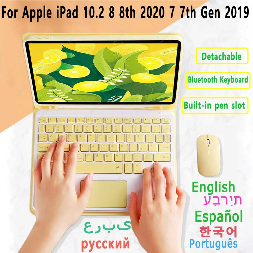 Russian Korean Spanish Hebrew Touchpad Keyboard Case with Mouse For Apple iPad 10.2 9th Generation 2021 8th 2020 7th Gen 2019
Russian Korean Spanish Hebrew Touchpad Keyboard Case with Mouse For Apple iPad 10.2 9th Generation 2021 8th 2020 7th Gen 2019