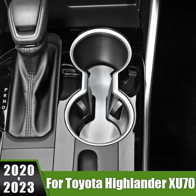 

For Toyota Highlander XU70 Kluger 2020 2021 2022 2023 Hybrid Stainless Car Central Console Water Cup Pad Anti Slip Protector Mat