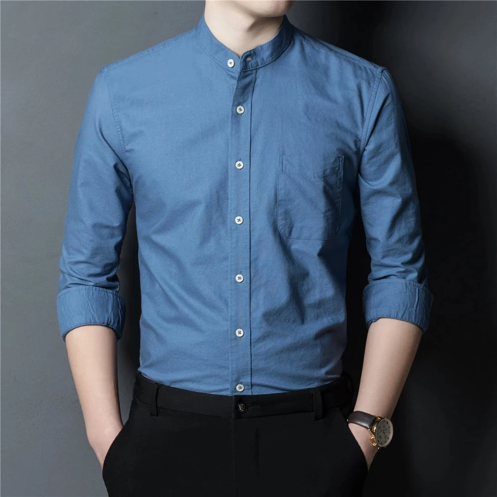 men's fashion stand collar real pocket long sleeve shirt 2022 autumn new Casual Slim Cotton Men's Solid Color Shirt
men's fashion stand collar real pocket long sleeve shirt 2022 autumn new Casual Slim Cotton Men's Solid Color Shirt