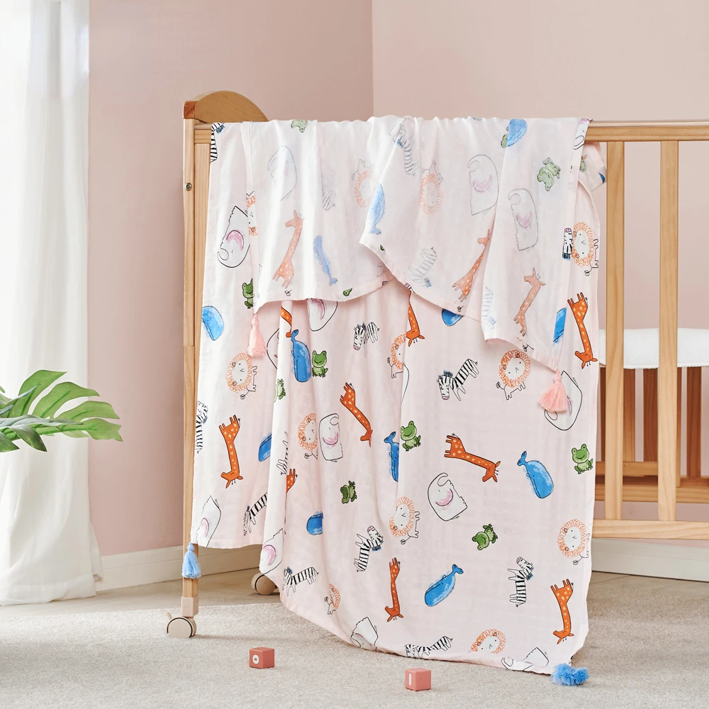 Bamboo Baby Blanket with Tassel Cotton Gauze Baby Blankets Newborn Big Diaper Swaddle Wrap Feeding Photo Prop En-friendly
Bamboo Baby Blanket with Tassel Cotton Gauze Baby Blankets Newborn Big Diaper Swaddle Wrap Feeding Photo Prop En-friendly