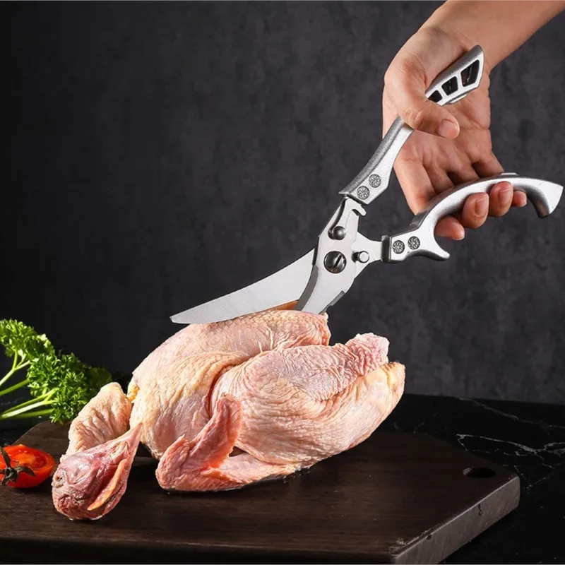 Kitchen Scissors Multifunctional Stainless Steel Food Scissors Chicken Bone Meat Fishing Crab Greens Cutting Trimming Scissors
Kitchen Scissors Multifunctional Stainless Steel Food Scissors Chicken Bone Meat Fishing Crab Greens Cutting Trimming Scissors