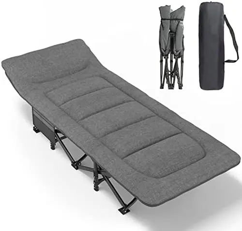 Cot for Adults with Cushion and Pillow, Portable Folding Bed for Sleeping, Lightweight Tent cot with Carry Bag for Kids Supports
Cot for Adults with Cushion and Pillow, Portable Folding Bed for Sleeping, Lightweight Tent cot with Carry Bag for Kids Supports