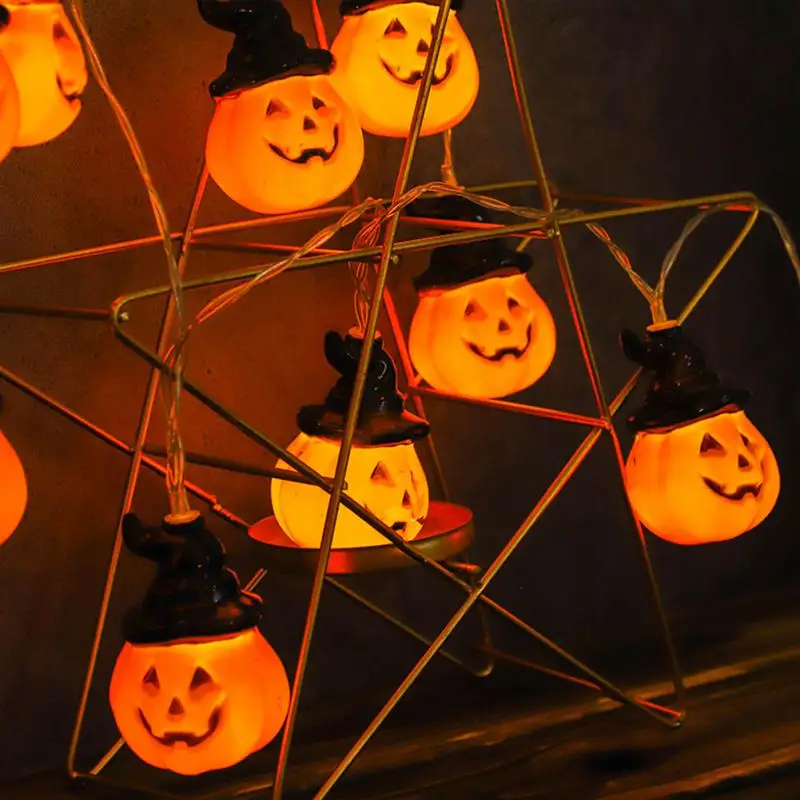 

Гирлянда-фонарь в виде тыквы для Хэллоуина в помещении, украшение для дома на Хэллоуин, супер яркие подвесные высококачественные светодиодные лампы 2 м/