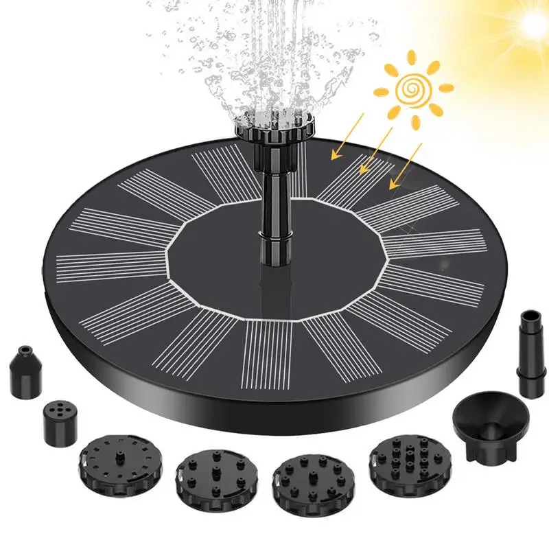 

Solar Bird Bath Fountains Solar Powered Fountain Pond Waterfall Sun Fountain Floating Water With 7 Nozzles For Garden Ponds Pool