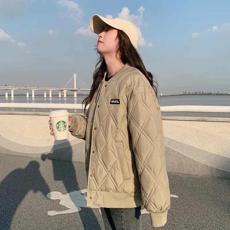 Down Cotton Jacket Women Autumn Winter 2023 New Solid Color Cotton Coat Fashion Casual Rhombic Lattice Thick Parkas Womens
Down Cotton Jacket Women Autumn Winter 2023 New Solid Color Cotton Coat Fashion Casual Rhombic Lattice Thick Parkas Womens