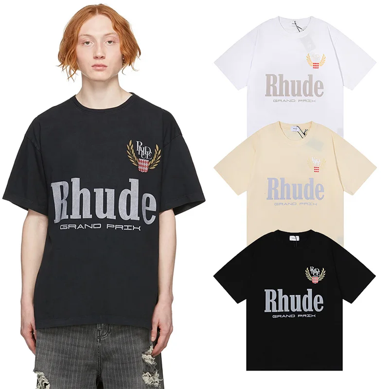 Black White Apricot Rhude T-shirts Men Women 1:1 Heavy Fabric Cotton Oversized Tee Top Fashion Casual Simple Rhude Short Sleeve
Black White Apricot Rhude T-shirts Men Women 1:1 Heavy Fabric Cotton Oversized Tee Top Fashion Casual Simple Rhude Short Sleeve
