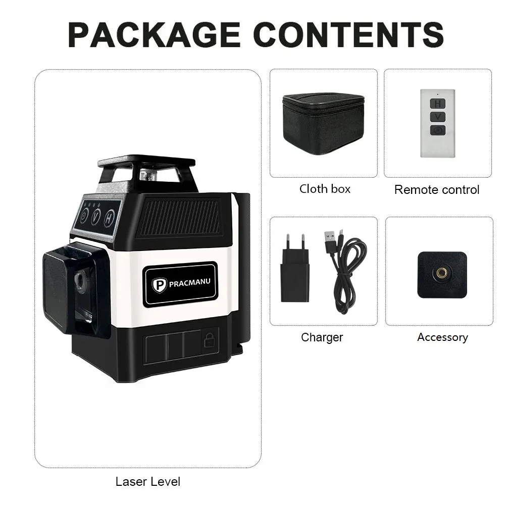 Лазерный уровень Pracmanu Mini 12-линейный
Лазерный уровень Pracmanu Mini 12-линейный