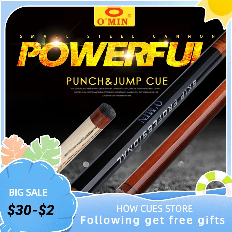 O'Min Billiard Punch&Jump Cue 14mm Tip 141cm Length 3 Pieces High Quality Ashwood Shaft Professional Billiard Break Cue Black 8
O'Min Billiard Punch&Jump Cue 14mm Tip 141cm Length 3 Pieces High Quality Ashwood Shaft Professional Billiard Break Cue Black 8