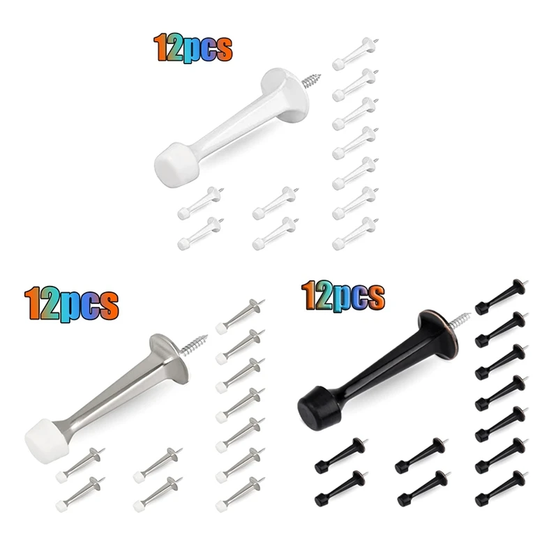 GTBL 12Pcs Heavy Duty Solid Rigid Door Stops With Rubber Tips Zinc Die Cast Zinc Alloy Door Stops For Walls&Doors
GTBL 12Pcs Heavy Duty Solid Rigid Door Stops With Rubber Tips Zinc Die Cast Zinc Alloy Door Stops For Walls&Doors
