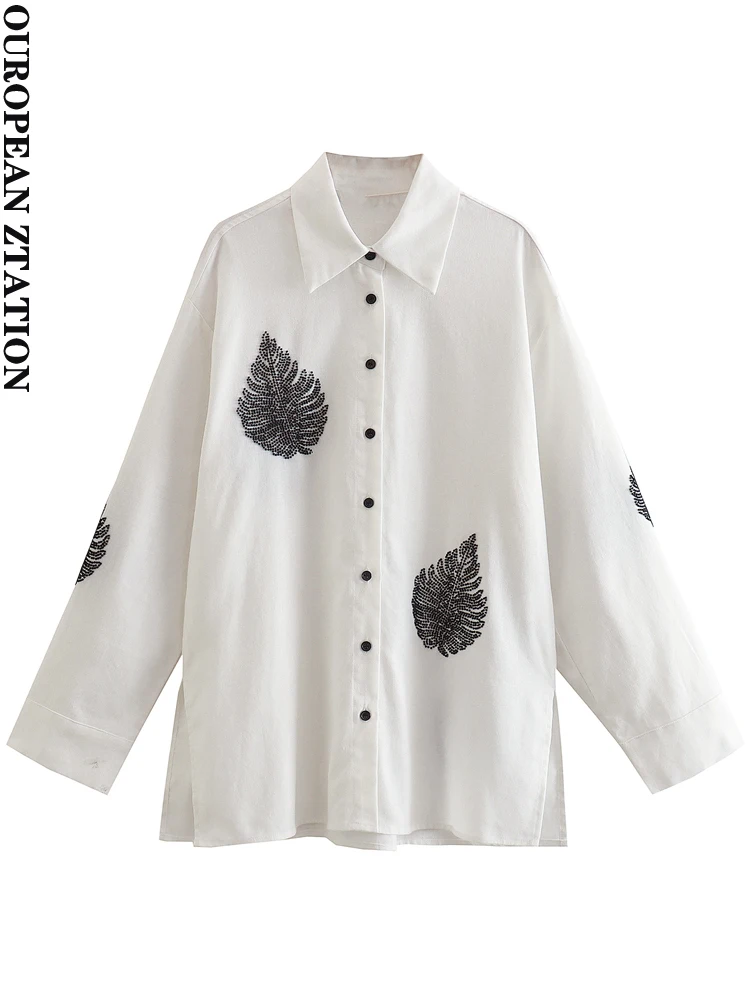PAILETE Women 2022 fashion with beaded side vents linen shirts vintage long sleeves button-up female blouses blusa chic tops
PAILETE Women 2022 fashion with beaded side vents linen shirts vintage long sleeves button-up female blouses blusa chic tops