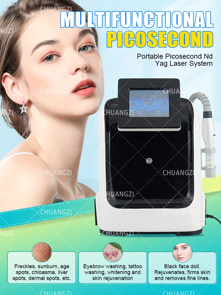 

Picosecond Q-switch Nd Yag Freckle Eyebrow Remove Tattoo Removal Carbon Peeling For 532nm 1064nm 1320nm Pico L-aser Machine