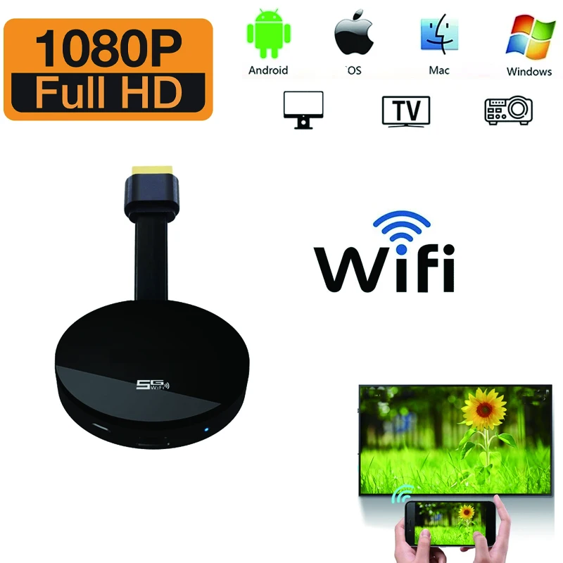 G4 1080P Miracast 5G Dual-band WIFI Display Dongle Receiver HDMI-compatible HD Anycast Suitable For High-definition TV Projector
G4 1080P Miracast 5G Dual-band WIFI Display Dongle Receiver HDMI-compatible HD Anycast Suitable For High-definition TV Projector