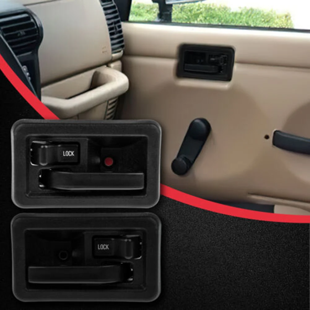 

Interior Inside Door Handle 1 Pair 55176477AB Accessory Black LH & RH Replaces Wrangler High Quality Practical Useful