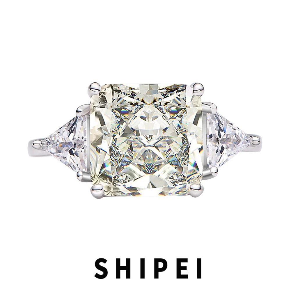 SHIPEI 925 Sterling Silver Crushed Ice Cut 10*10 MM White Sapphire Gemstone Ring Wedding Engagement Ring Fine Jewelry Wholesale
SHIPEI 925 Sterling Silver Crushed Ice Cut 10*10 MM White Sapphire Gemstone Ring Wedding Engagement Ring Fine Jewelry Wholesale