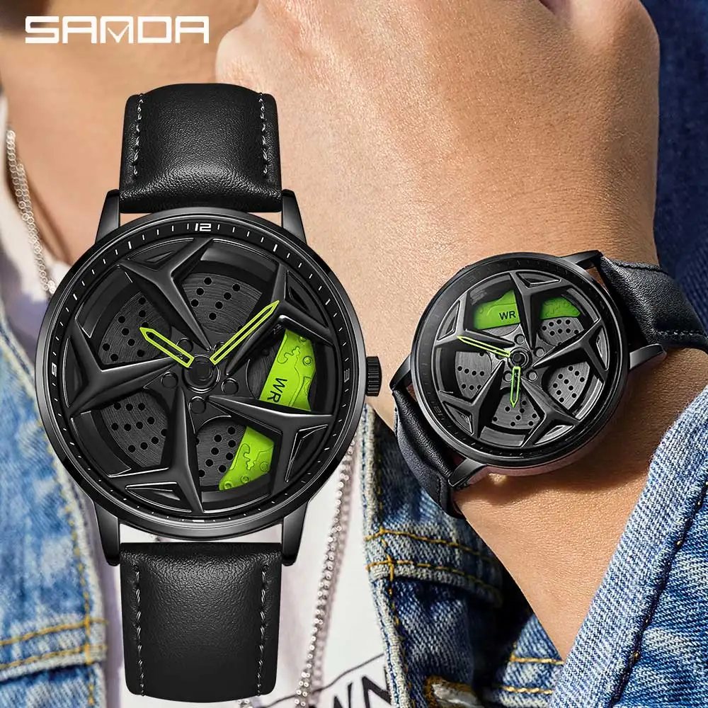 Fashion Men Watch Luxury 360 Rotating Car Wheel Dial Sports Quartz Watch Casual Leather Waterproof Wristwatch Relogio Masculino
Fashion Men Watch Luxury 360 Rotating Car Wheel Dial Sports Quartz Watch Casual Leather Waterproof Wristwatch Relogio Masculino