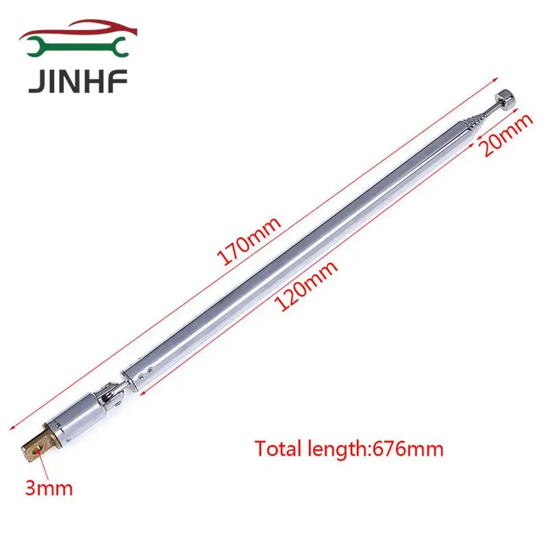 1pc 7 Sections Telescopic Antenna Aerial car antennas for Radio TV silver Expanded Connector Aerial total length 765MM new
1pc 7 Sections Telescopic Antenna Aerial car antennas for Radio TV silver Expanded Connector Aerial total length 765MM new