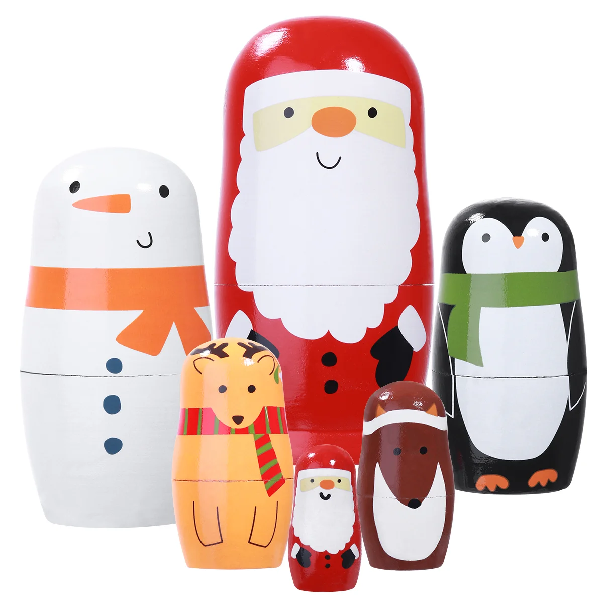 6PCS Russian Dolls Christmas stacking dolls Stacking Dolls Wooden Stacking Dolls for Christams for Decoration Kids Storage
6PCS Russian Dolls Christmas stacking dolls Stacking Dolls Wooden Stacking Dolls for Christams for Decoration Kids Storage