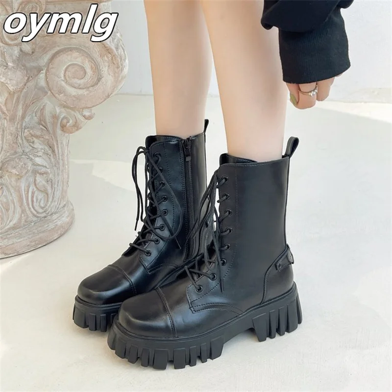 Thick-soled lace-up boots women's autumn and winter new leather boots comfortable soft-soled women's mid-boots round toe
Thick-soled lace-up boots women's autumn and winter new leather boots comfortable soft-soled women's mid-boots round toe
