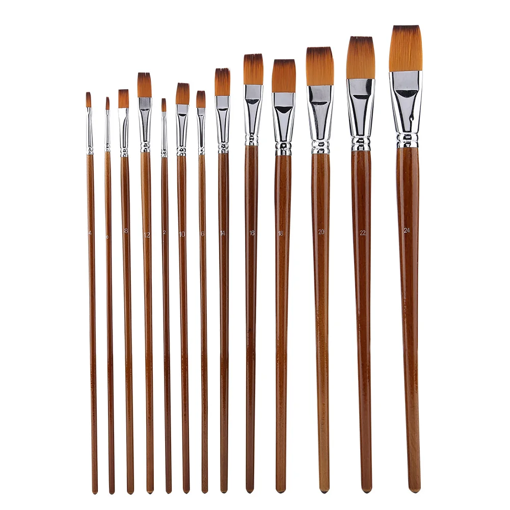 13Pcs Nylon Hair Watercolor Oil Painting Flat Brush Set Wooden Handle Professional Art Supplies 13pcs 13pcs
13Pcs Nylon Hair Watercolor Oil Painting Flat Brush Set Wooden Handle Professional Art Supplies 13pcs 13pcs
