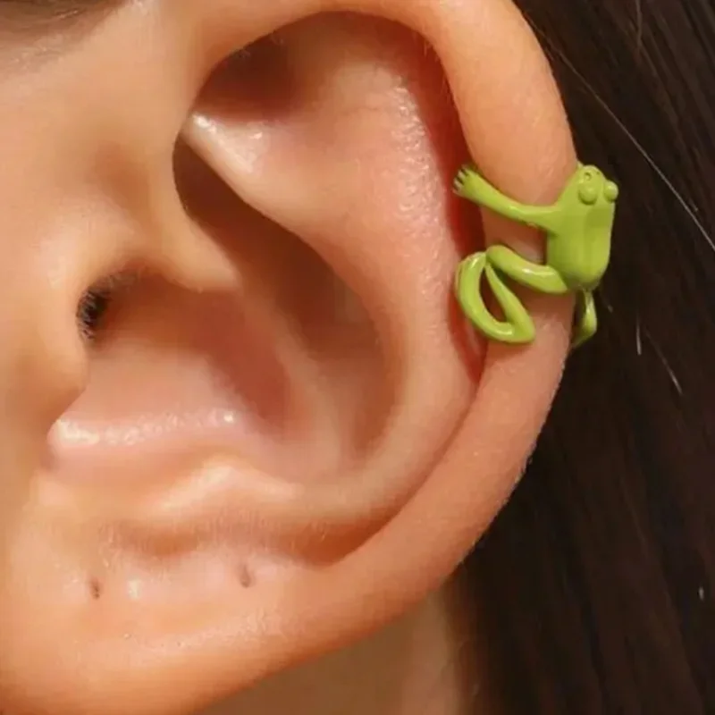Модные Ретро-клипсы для ушей без отверстий клипса в стиле панк лягушка одиночные