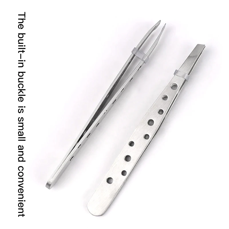 

Hole Eyebrow Clip Stainless Steel Oblique Mouth Eyebrow Clip Sanding Eyebrow Trimming Tweezers Eyebrow Pliers Make Up Tools