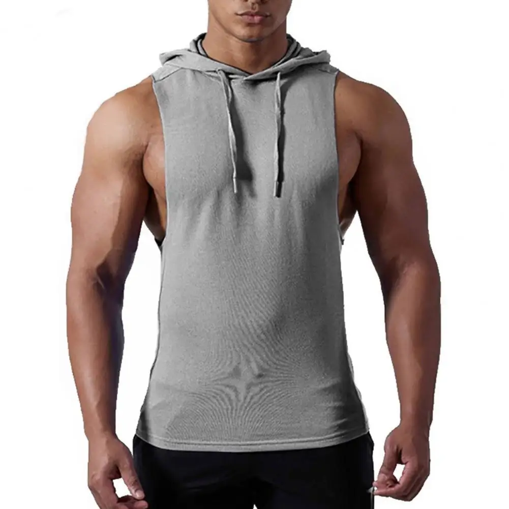 

40%HOTMen Tank Top Solid Color Narrow Shoulder Sleeveless Soft Summer Top for Gym