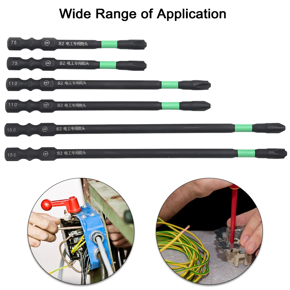 6pcs FPH2 75-150mm Magnetic Special Slotted Cross Screwdriver Bit For Air Switch Electricians Special Cross Screwdriver Bit
6pcs FPH2 75-150mm Magnetic Special Slotted Cross Screwdriver Bit For Air Switch Electricians Special Cross Screwdriver Bit