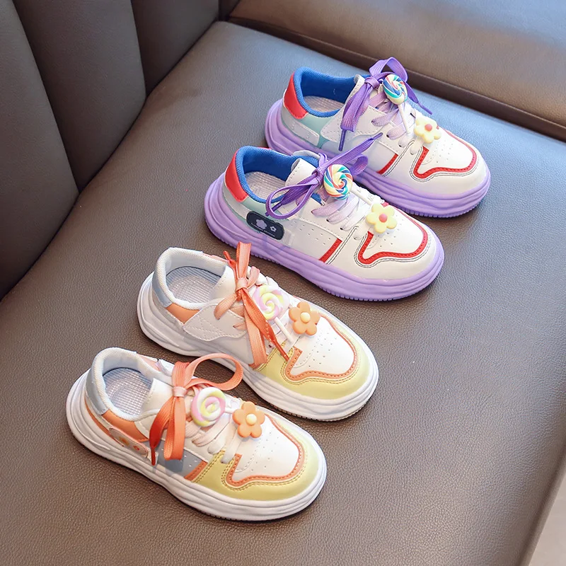 

Kids Shoes Four Seasons Casual Shoes Candies and Flowers Cute Sweet Sneakers for Girls Kids Anti-Slippery Hook & Loop