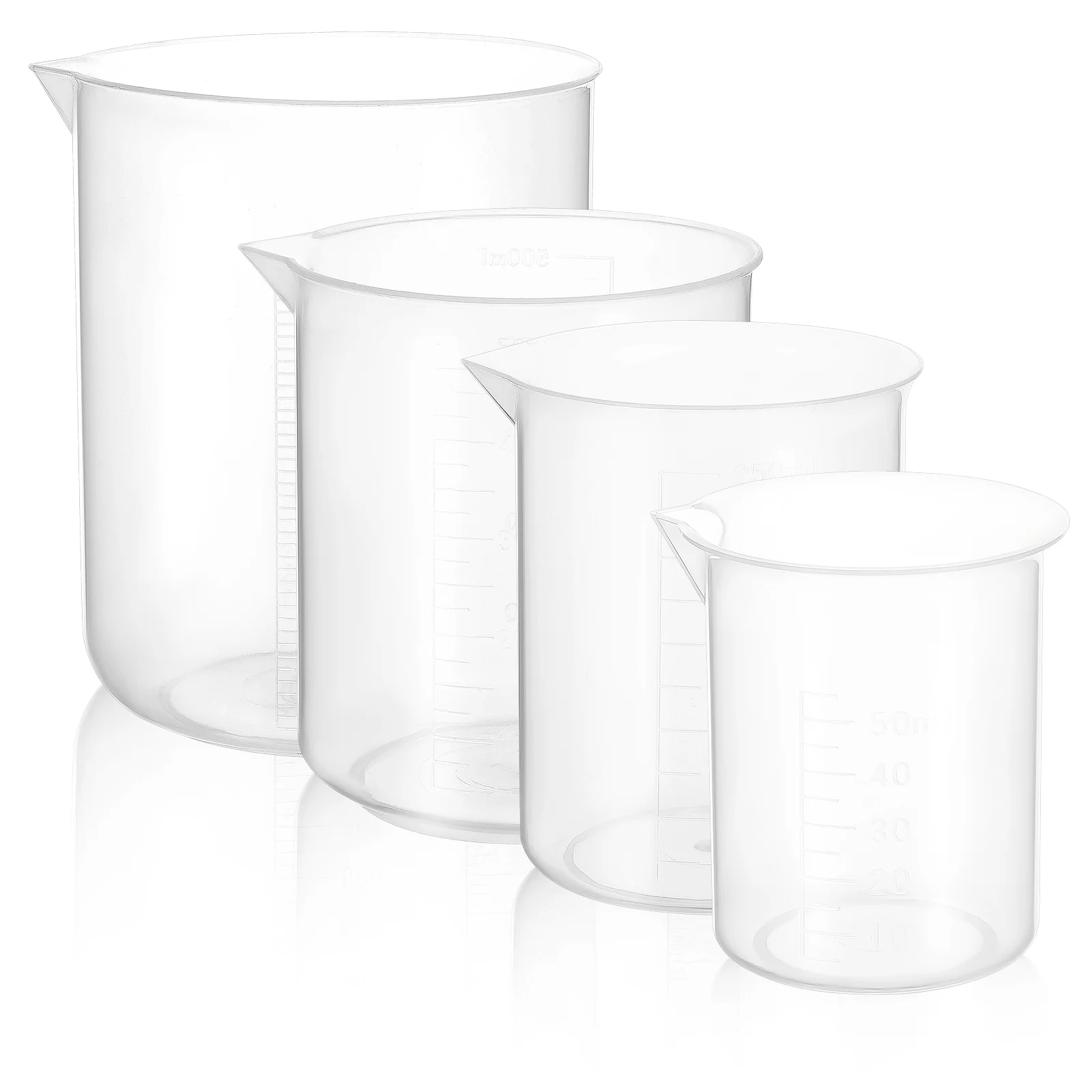 4Pcs Clear Plastic Measuring Cups 50ML/250ML/500ML/1000ML for Laboratory Kitchen Cooking
4Pcs Clear Plastic Measuring Cups 50ML/250ML/500ML/1000ML for Laboratory Kitchen Cooking