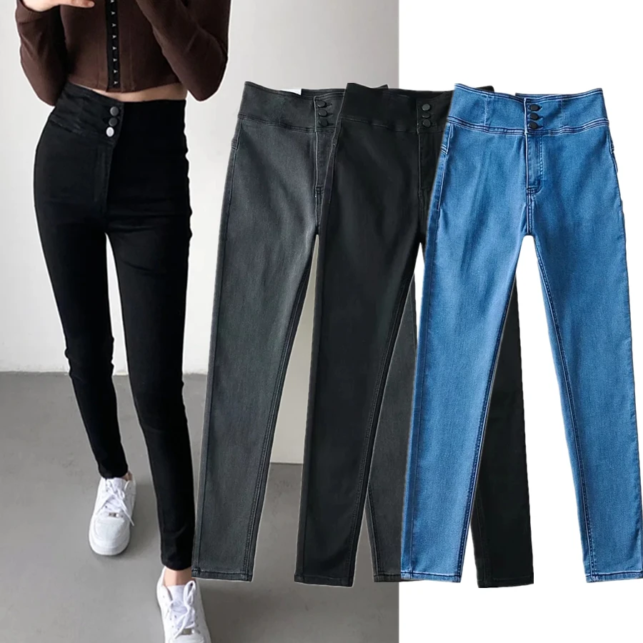 2022 Push Up High Street Single Breasted Buttons High Waist Pencil Denim Pants Jeans Women Super Skinny Jeans Women
2022 Push Up High Street Single Breasted Buttons High Waist Pencil Denim Pants Jeans Women Super Skinny Jeans Women