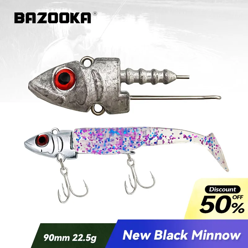 Bazooka Black Minnow Fishing Soft Lure Jig Lead Head Wobbler Swimbait Silicone T Tail Perch Leurre Jighead Slow Bass Pike Winter
Bazooka Black Minnow Fishing Soft Lure Jig Lead Head Wobbler Swimbait Silicone T Tail Perch Leurre Jighead Slow Bass Pike Winter