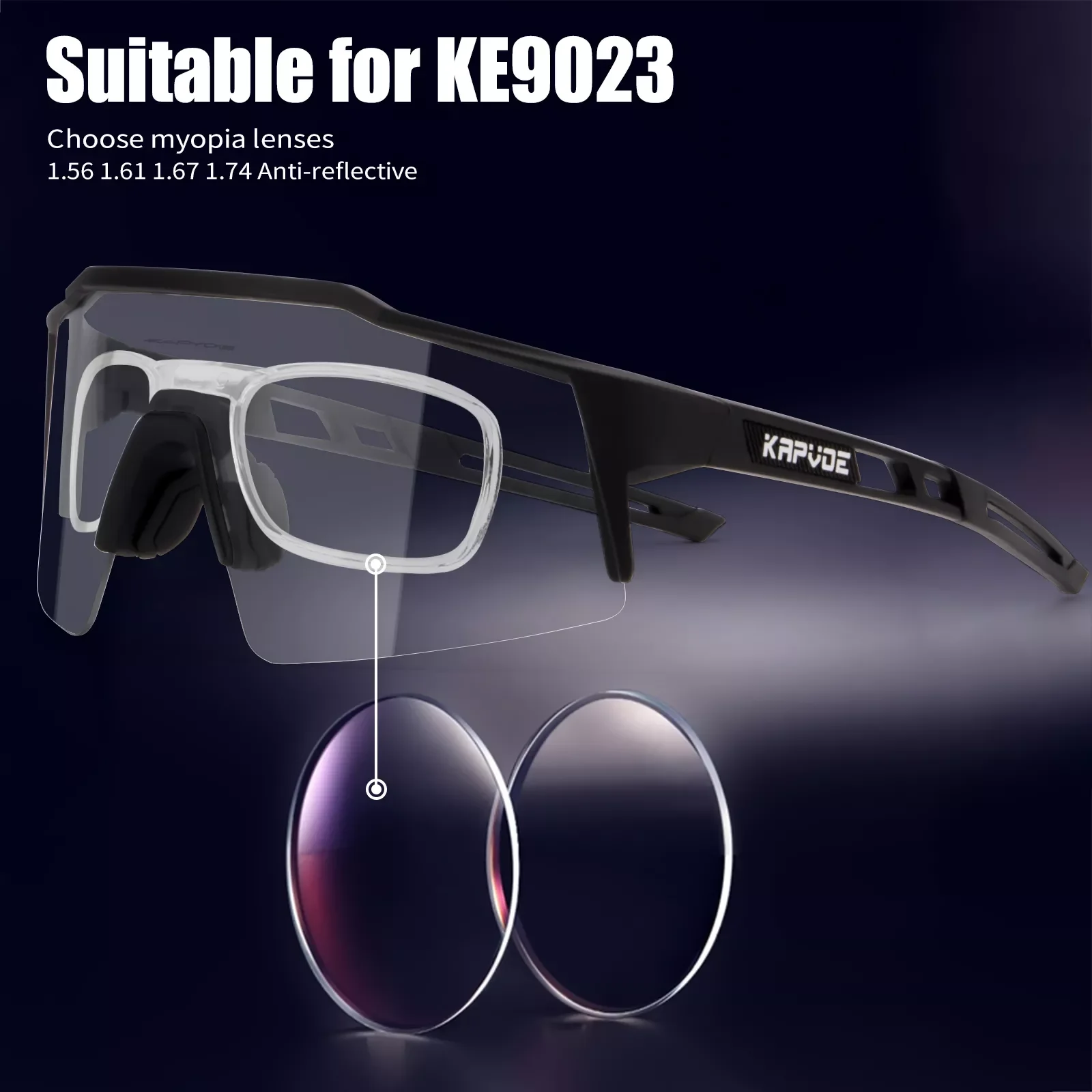

Lenses For KE9023 Style Prescription 1.56 1.61 1.67 1.74 Aspheric Myopia Frame Cycling Bike Eyewear Glasses Sunglasses