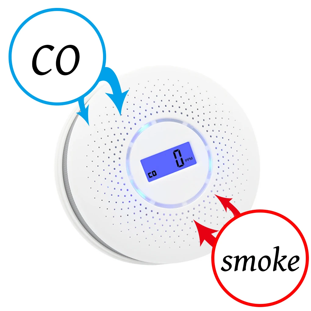 2 in 1 Fog Detector Sound-light CO Smoke Alarm Composite Sensor Clock LED Indicator Warning Digital Display for BBQ Home
2 in 1 Fog Detector Sound-light CO Smoke Alarm Composite Sensor Clock LED Indicator Warning Digital Display for BBQ Home