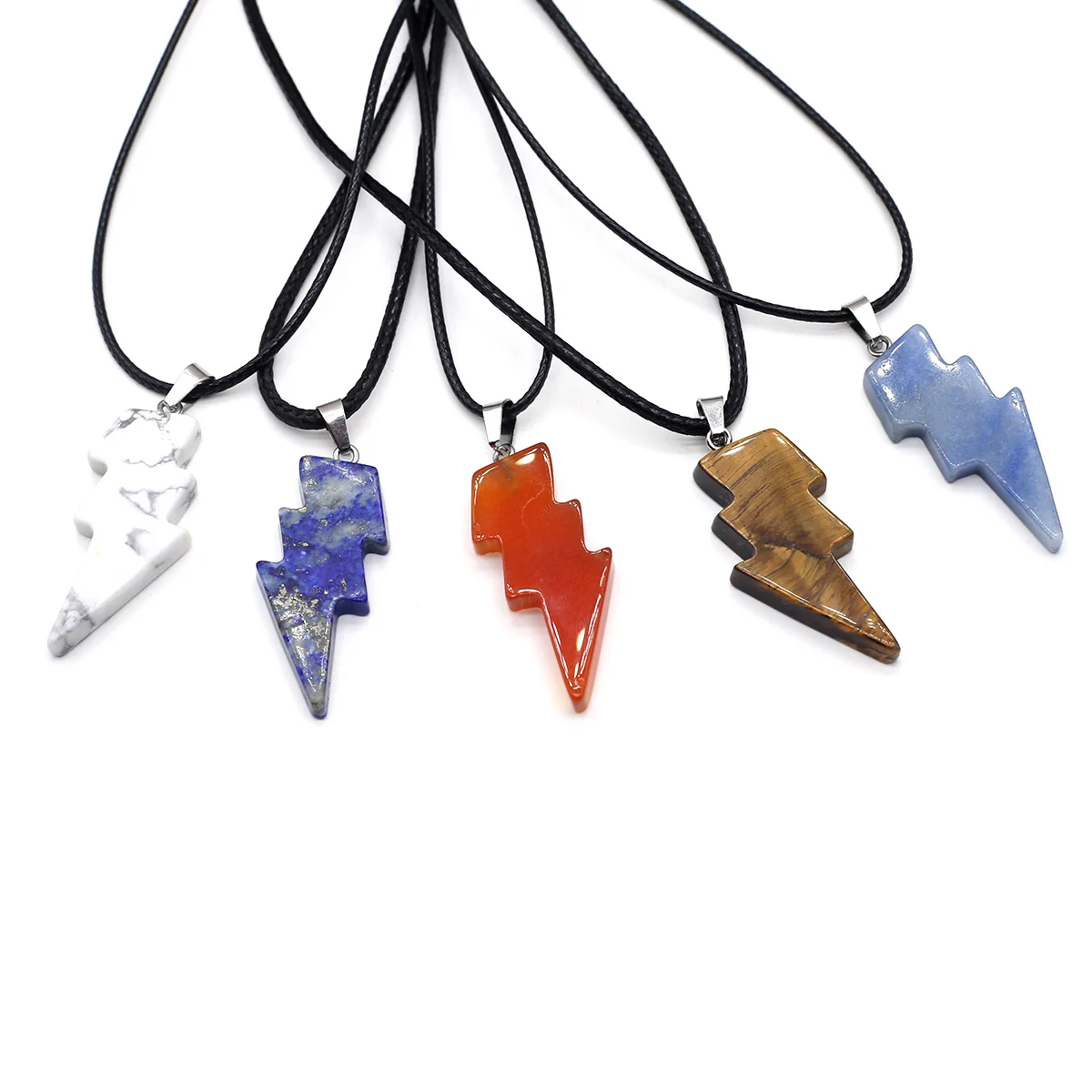 Trendy Natural Stone Energy Necklace Lightning Shape Lapis lazuli Fluorite High Quality for Women Pendant Necklace Jewelry Gifts
Trendy Natural Stone Energy Necklace Lightning Shape Lapis lazuli Fluorite High Quality for Women Pendant Necklace Jewelry Gifts