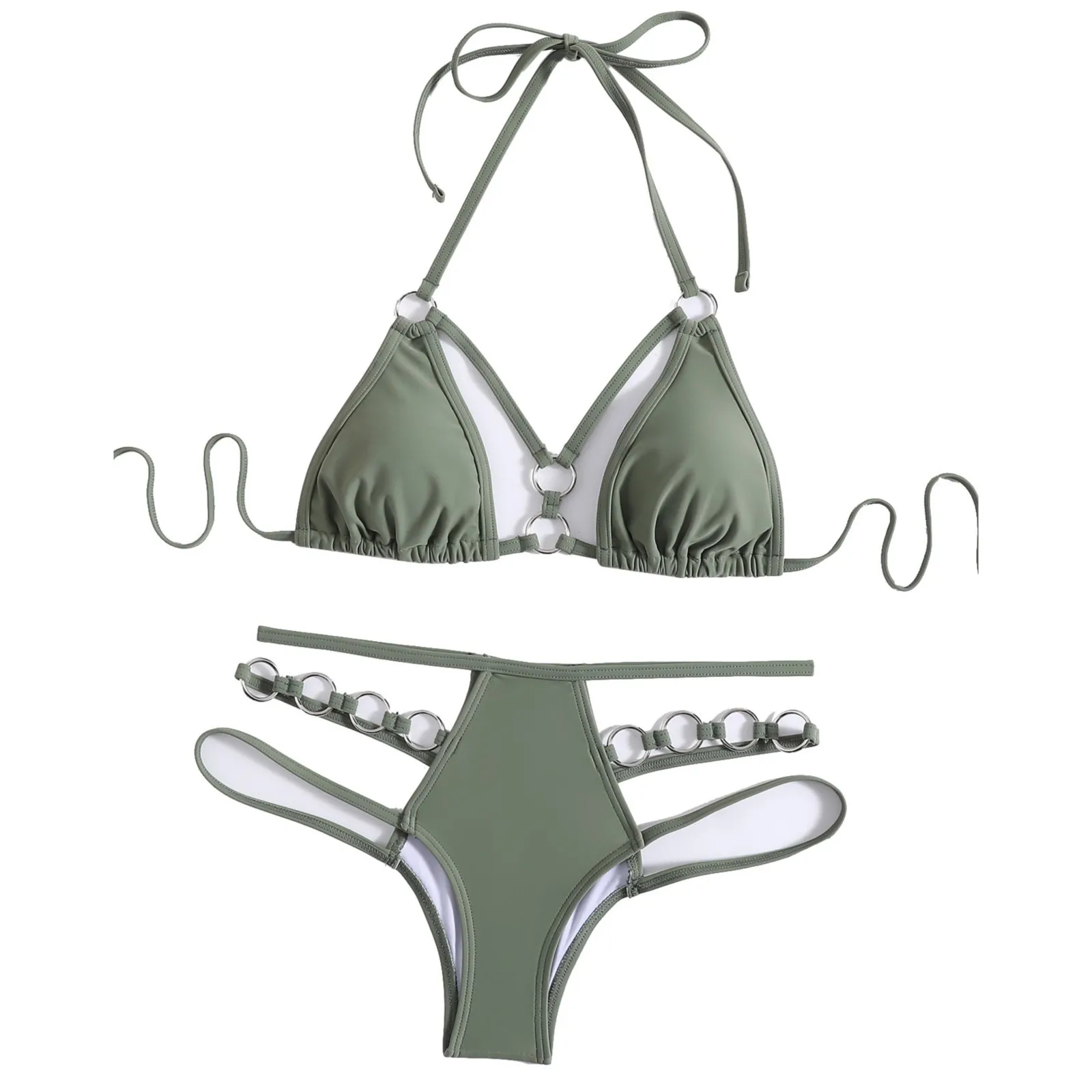 Женский сексуальный треугольный купальник из двух частей, однотонный пляжный купальник, Бразильский бикини с высокой талией и завязками дл...
Женский сексуальный треугольный купальник из двух частей, однотонный пляжный купальник, Бразильский бикини с высокой талией и завязками дл...