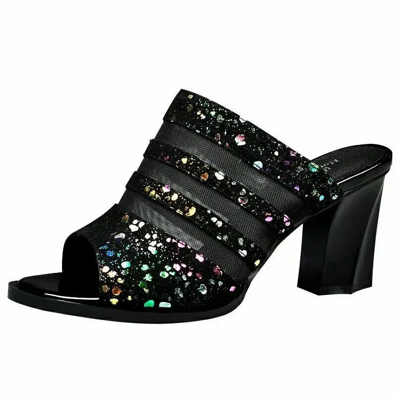High Heels Women Sandals Leather New Men High Heels Slippers All-match Fashion Mesh Mid-heel Slippers Women Summer
High Heels Women Sandals Leather New Men High Heels Slippers All-match Fashion Mesh Mid-heel Slippers Women Summer