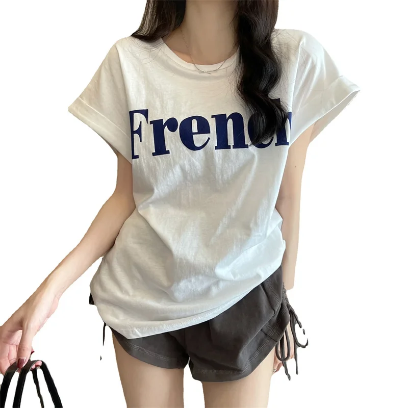 Women's T-shirts Harajuku Girls Plus Size Tops Letter Jacquard O-neck Short Sleeves Loose Summer Tshirt White Tees M-2XL
Women's T-shirts Harajuku Girls Plus Size Tops Letter Jacquard O-neck Short Sleeves Loose Summer Tshirt White Tees M-2XL