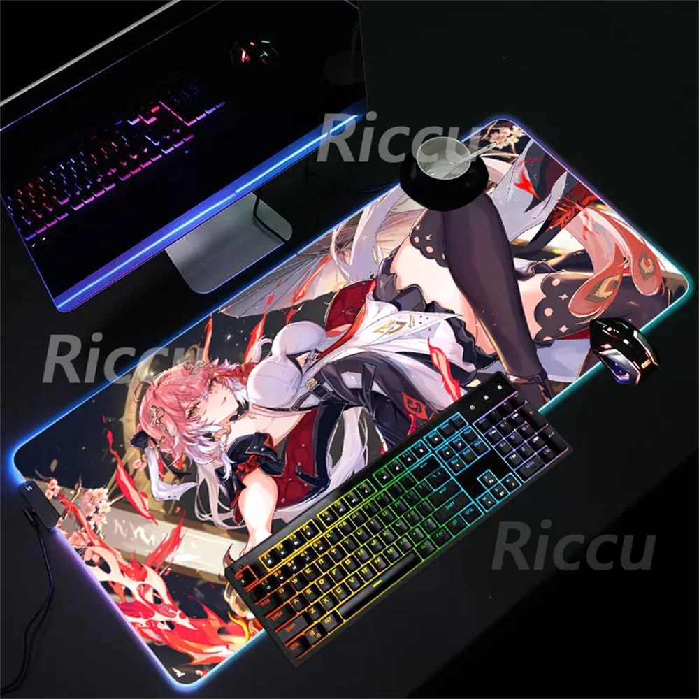 Игровые ранние коврики wuthering Wave Changli настольные с рисунком HD коврик для мыши RGB