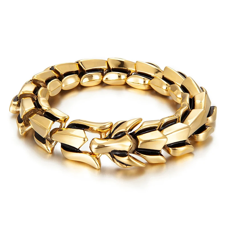 Vintage Punk Gold Color Stainless Steel Bike Bracelets Bangles For Men Retro Dragon Animal Bracelet Wrist Jewelry Accessories
Vintage Punk Gold Color Stainless Steel Bike Bracelets Bangles For Men Retro Dragon Animal Bracelet Wrist Jewelry Accessories
