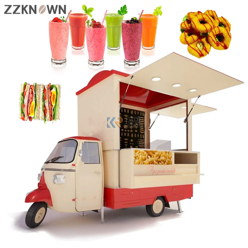 

3 Wheeler Electric Tricycle Tuk Tuk Street Mobile Beer Bar Taco Food Truck Ice Cream Juice Hotdog Cart Espresso Coffee Trailer