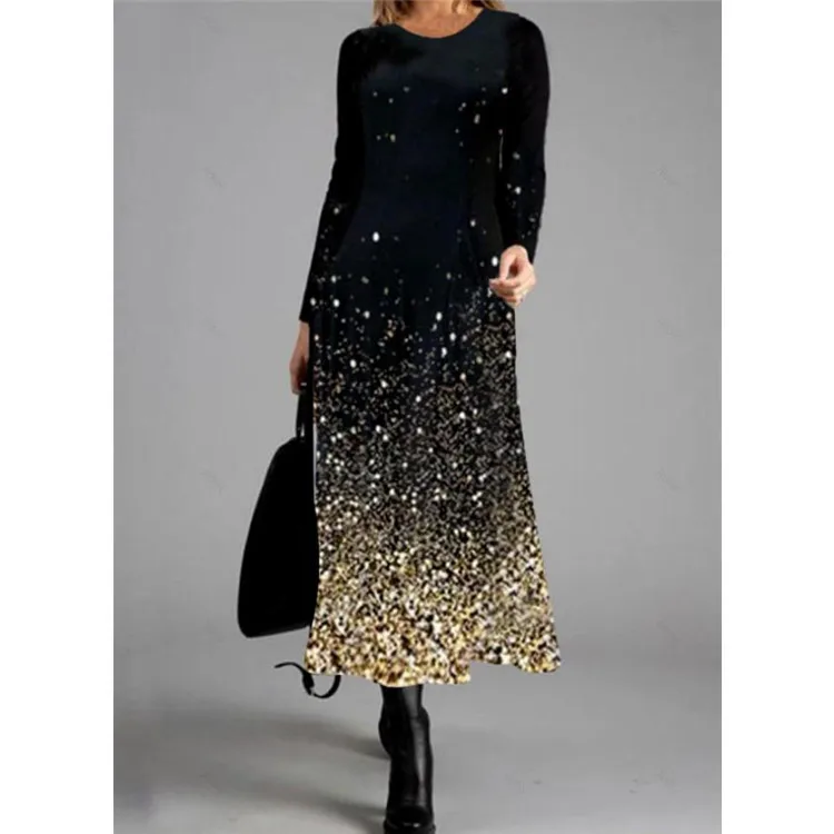 Spring Autumn Elegant Dress Women Fashion Sexy Printing O neck Long Sleeve Loose Party Dress Women
Spring Autumn Elegant Dress Women Fashion Sexy Printing O neck Long Sleeve Loose Party Dress Women
