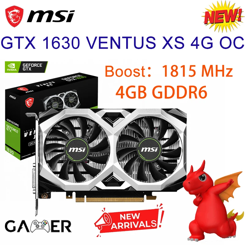 Видеокарта MSI GTX 1630 VENTUS XS 4G OC, 4 Гб GDDR6 12000 МГц, поддержка десктопного процессора, материнская плата, видеокарта, Новинка 
Видеокарта MSI GTX 1630 VENTUS XS 4G OC, 4 Гб GDDR6 12000 МГц, поддержка десктопного процессора, материнская плата, видеокарта, Новинка