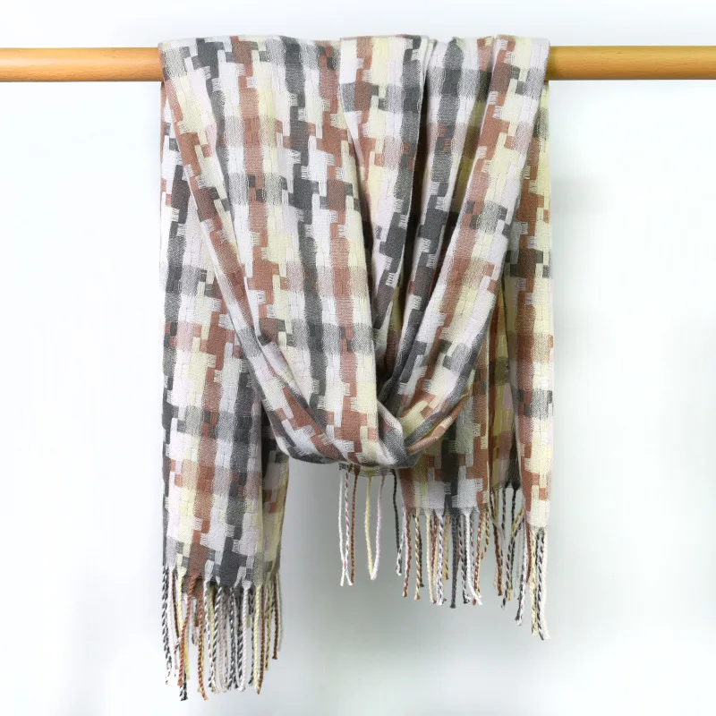 

Womens Scarf Japan And South Korea New Scarf Autumn And Winter Twill Color Matching Scarf Long Fringed Shawl Warm Scarf 2022 New