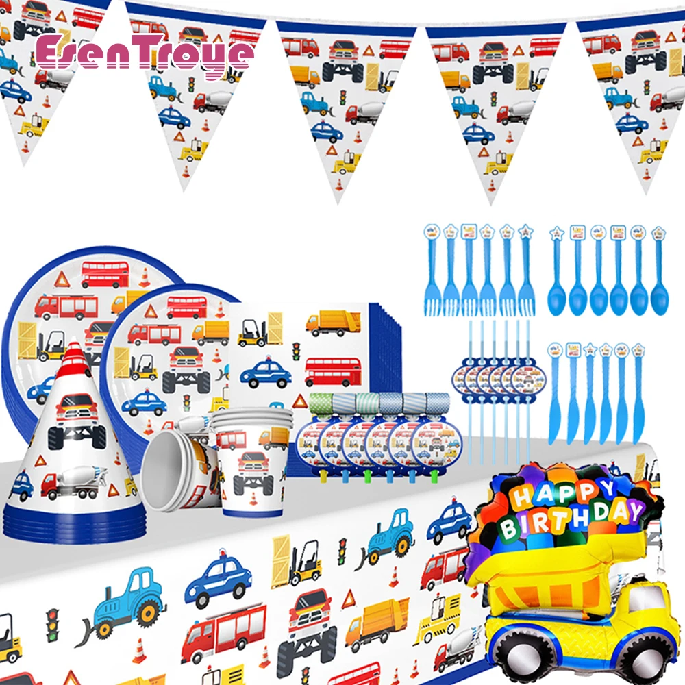 Construction Cartoon Car Birthday Party Disposable Tableware Plates Cups Vehicle Car Party for Kids Boys Favor Cake DIY Supplies
Construction Cartoon Car Birthday Party Disposable Tableware Plates Cups Vehicle Car Party for Kids Boys Favor Cake DIY Supplies
