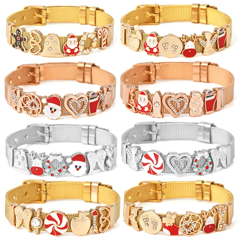10mm Adjustable Stainless Steel Mesh Bracelet DIY Crystal Heart Crown Charm Keeper Bracelet For Women Men Christmas Jewelry Gift
10mm Adjustable Stainless Steel Mesh Bracelet DIY Crystal Heart Crown Charm Keeper Bracelet For Women Men Christmas Jewelry Gift