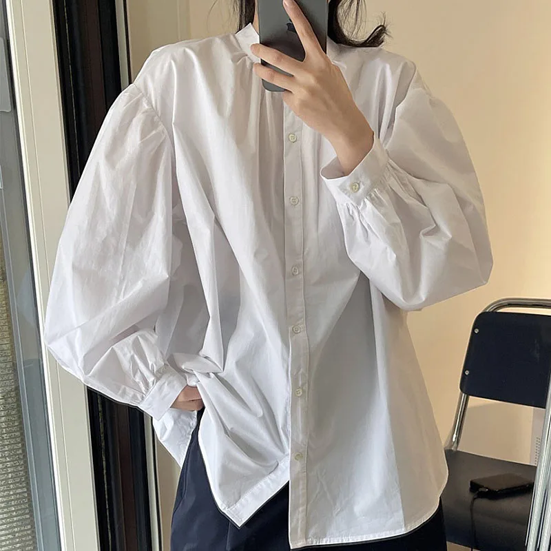 2023 Korean Fashion Stand Neck Blouses For Women Long Lantern Sleeve Solid Loose Tops Shirts Female Camisas y Blusas 2303
2023 Korean Fashion Stand Neck Blouses For Women Long Lantern Sleeve Solid Loose Tops Shirts Female Camisas y Blusas 2303