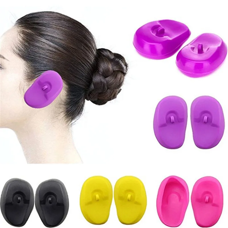 

1 Pair Salon Hair Dye Ear Covers Earmuffs Prevent From Stain 4 Colors Barber Hairdressing Accessories Hair Styling Tools