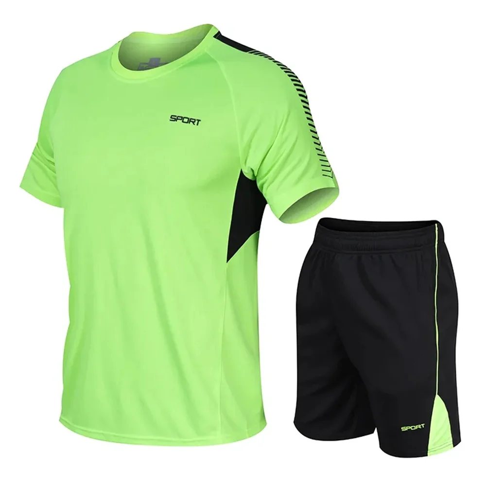 Summer Sportswear Men's Set Short Sleeve Running jogging Casual Tshirt Tops Shorts Fitness Running Training Quick Dry Clothes
Summer Sportswear Men's Set Short Sleeve Running jogging Casual Tshirt Tops Shorts Fitness Running Training Quick Dry Clothes